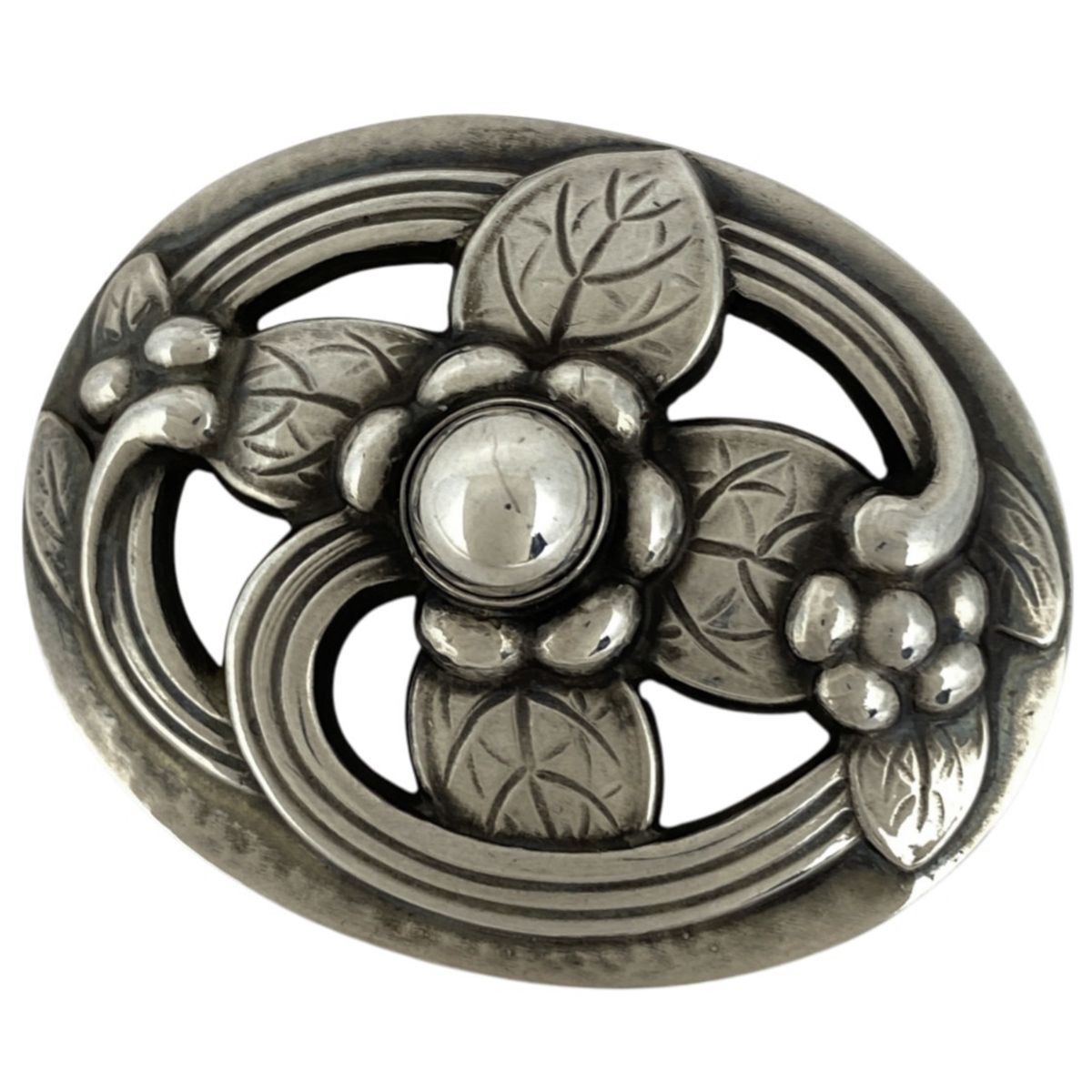 ジョージジェンセン Georg Jensen デザイン ブローチ グレープ リーフ