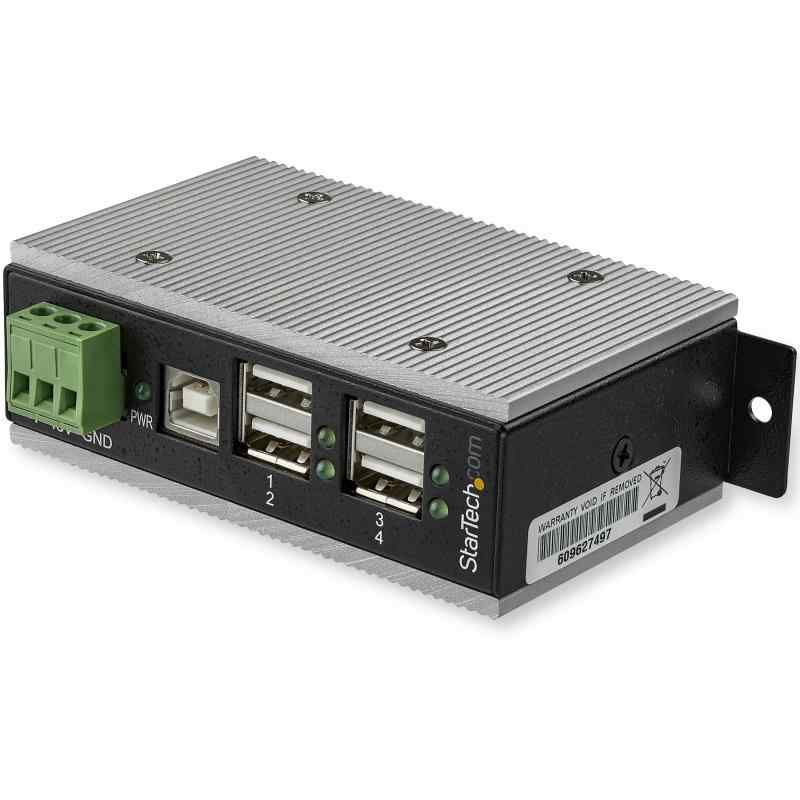 StarTech.com 4ポート産業用USB 2.0ハブ ESD保護|350Wサージ保護 ウォールマウント対応 HB20A4AME