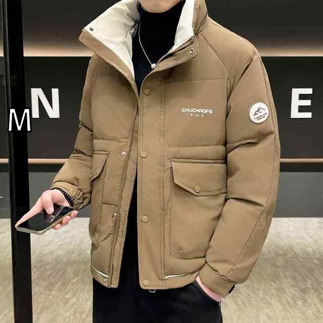 M 春 コーデ メンズ 服 シンプル ファッション オシャレ 大人 かっこいい 大きいサイズ ストリート 紳士服 ダウン ジャケット 薄型 スタンドカラー 冬