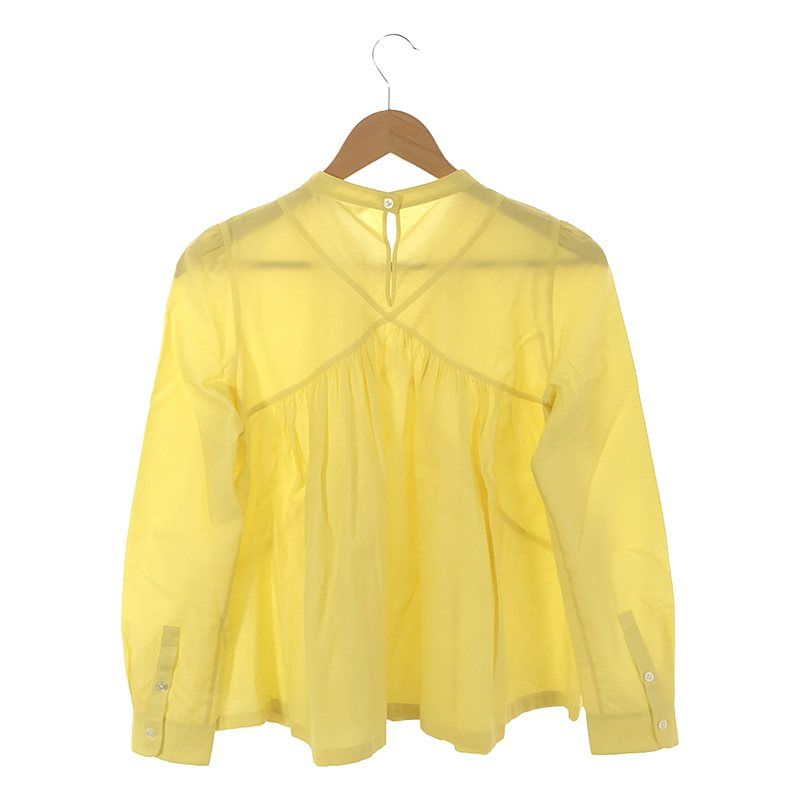 【美品】  mina perhonen / ミナペルホネン | pilli / シルクコットン ギャザーブラウス | 36 | イエロー | レディース 美品】 mina perhonen / ミナペルホネン | pilli / シルクコットン