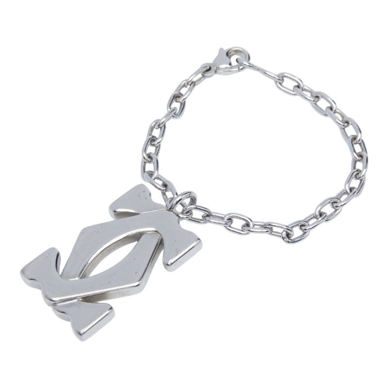 カルティエ 2C ロゴ モチーフ キーホルダー チャーム シルバー 金属素材 レディース CARTIER 1-0237486