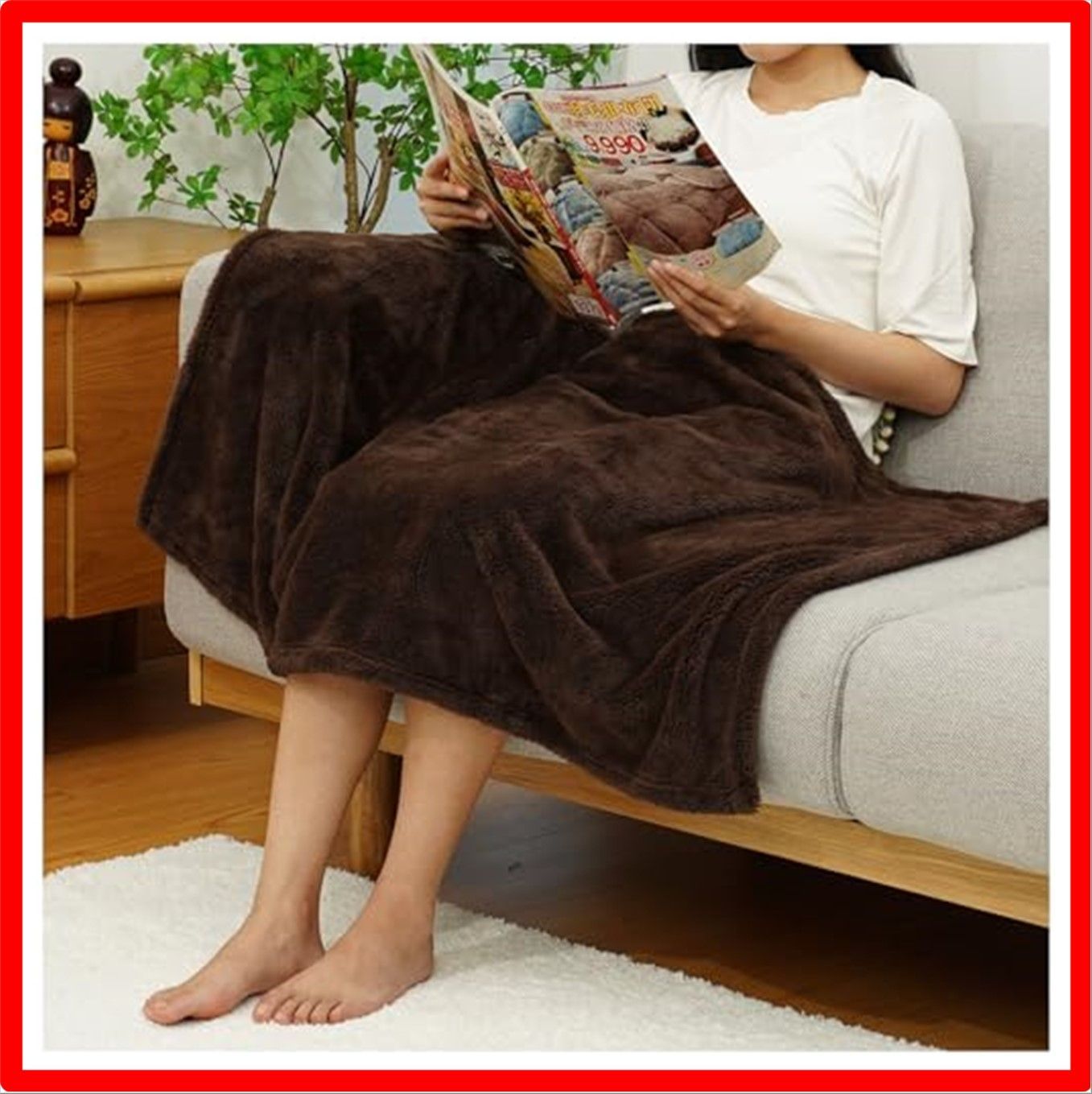 匿名配送】ブラウン_ひざ掛け(70x100cm) Lazy Sky ひざ掛け