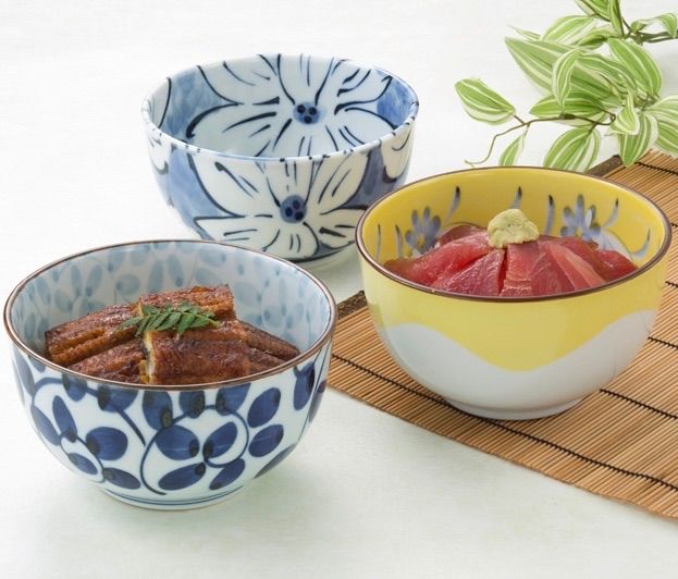 36％OFF》美濃焼 絵変り花絵いろどり丼 3柄組 2310330H - メルカリ