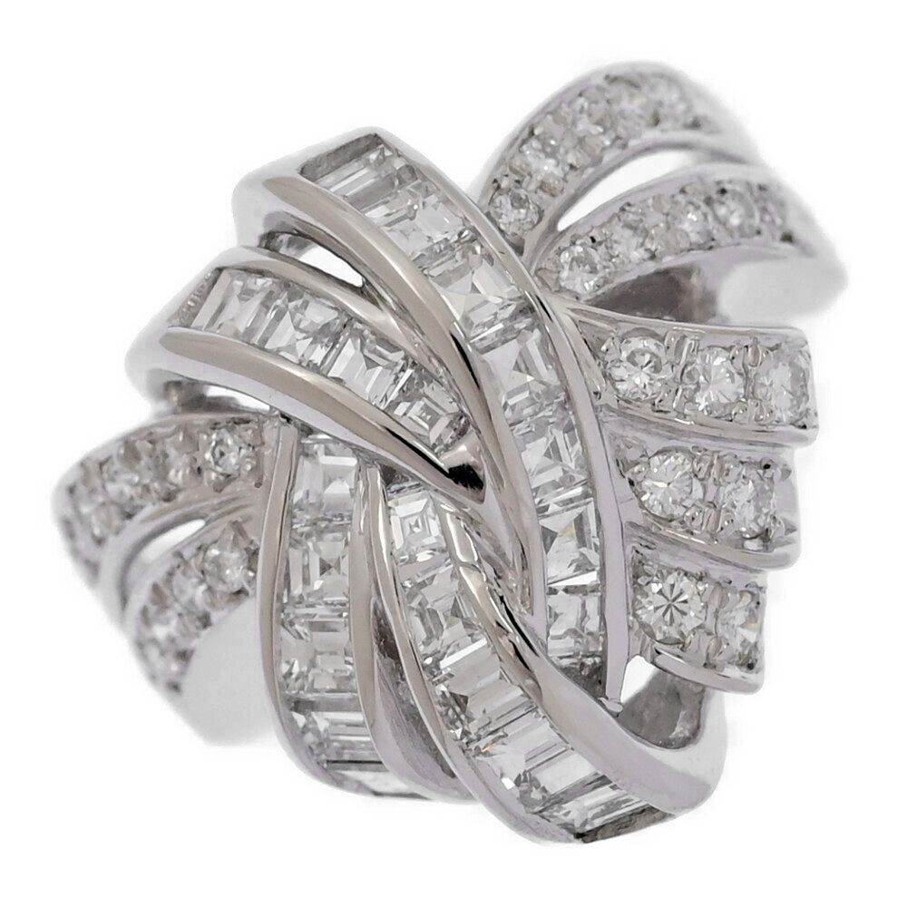 1.72ct|リボンモチーフ･ダイヤモンドリング･指輪|Pt900-10.1g|12号| 52|プラチナ 翌日配送可 ♀ N レディース 593907