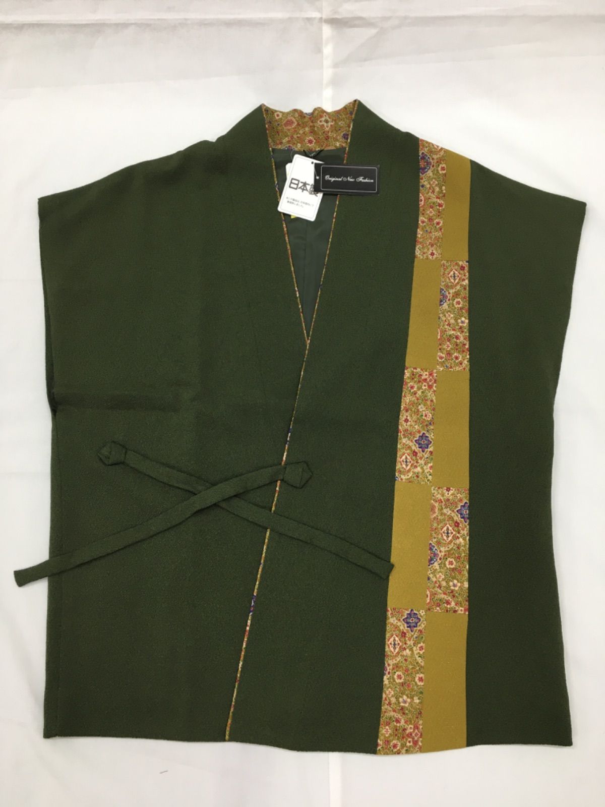 作務衣 メンズ 身返し龍プリント入り ポケット口布 襟裏は竜のプリント