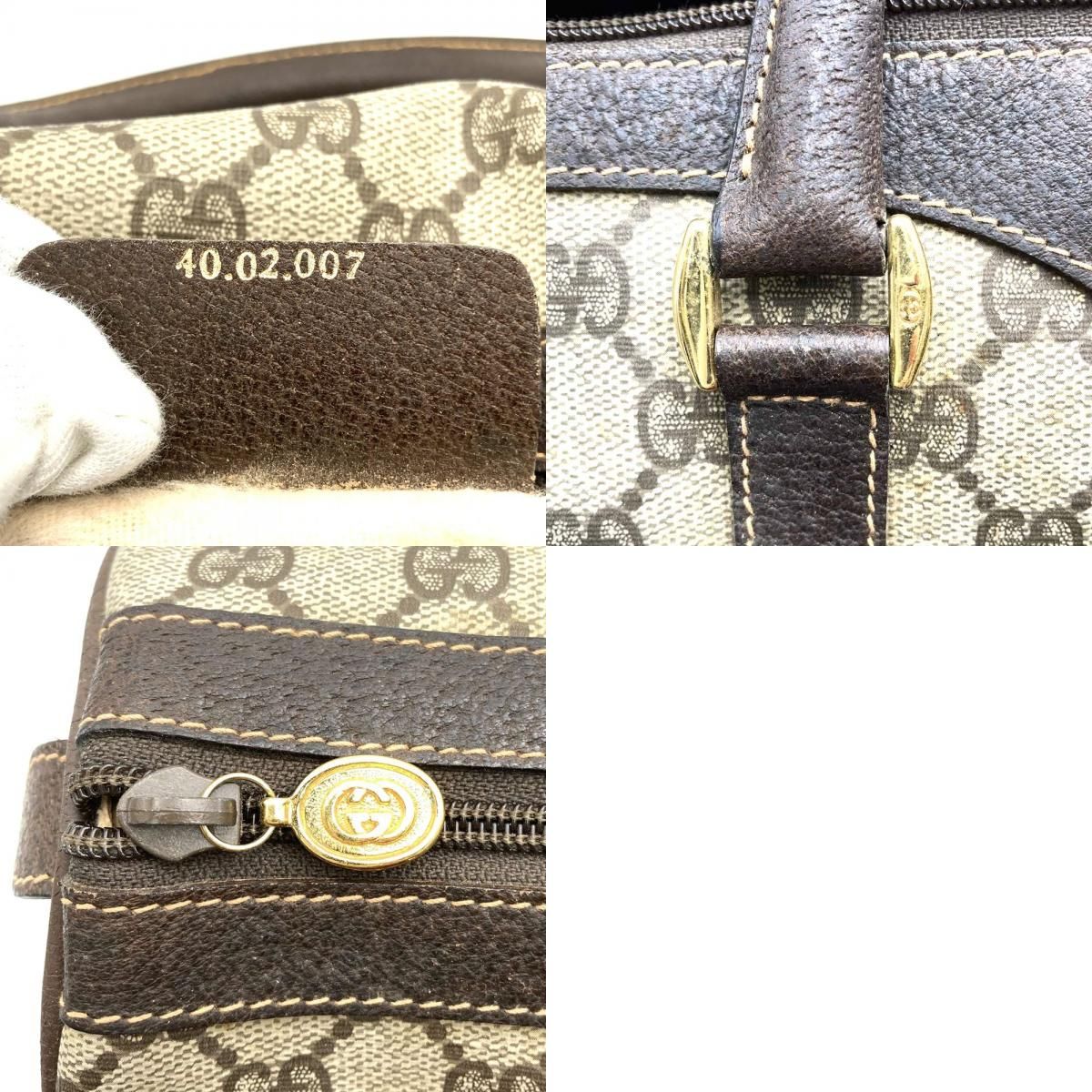 GUCCI グッチ 40 02 ボストンバッグ ハンドバッグ GGスプリーム レザー 
