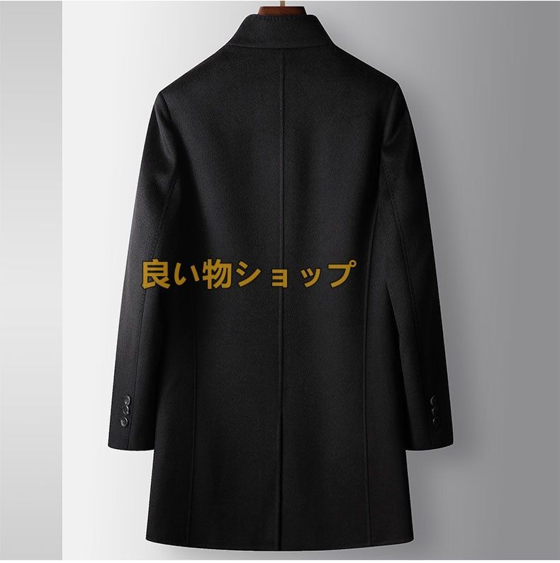 ビジネスコート チェスターコート 中綿 グースダウンジャケット ウールコート ロングコート 超防寒 厚手 立ち襟 ブラックM~4XL USTAUSTRALIA_COM_AU