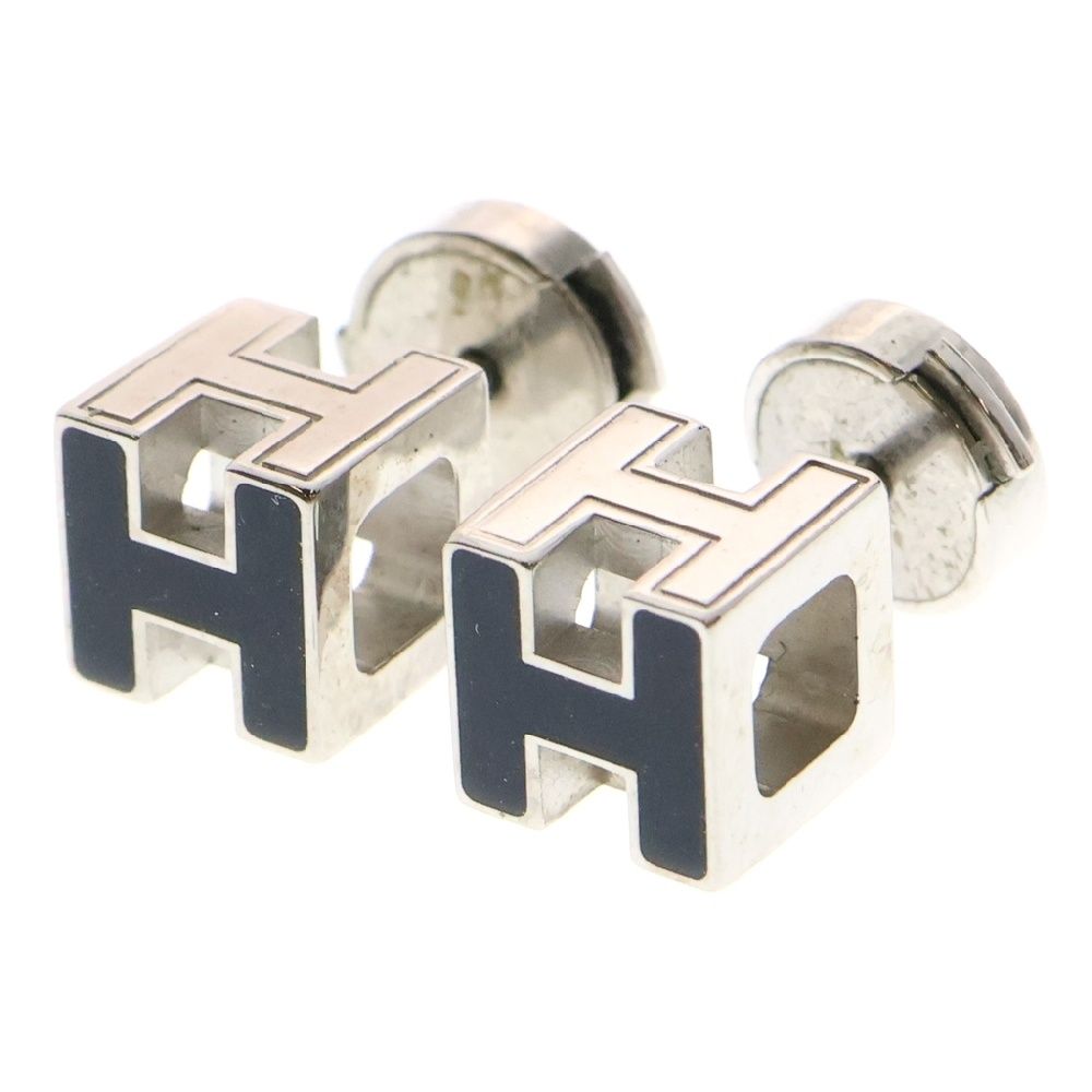 HERMES エルメス カージュド アッシュ Hキューブ ピアス ホワイト×ブラック アクセサリー