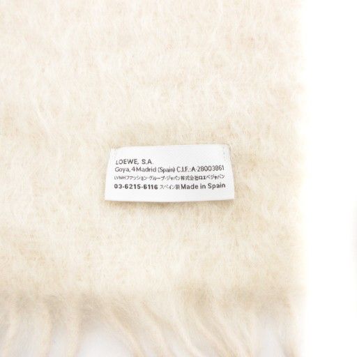 LOEWE モヘア ホワイト マフラー フリンジ付き 2024年モデル♡ロエベ