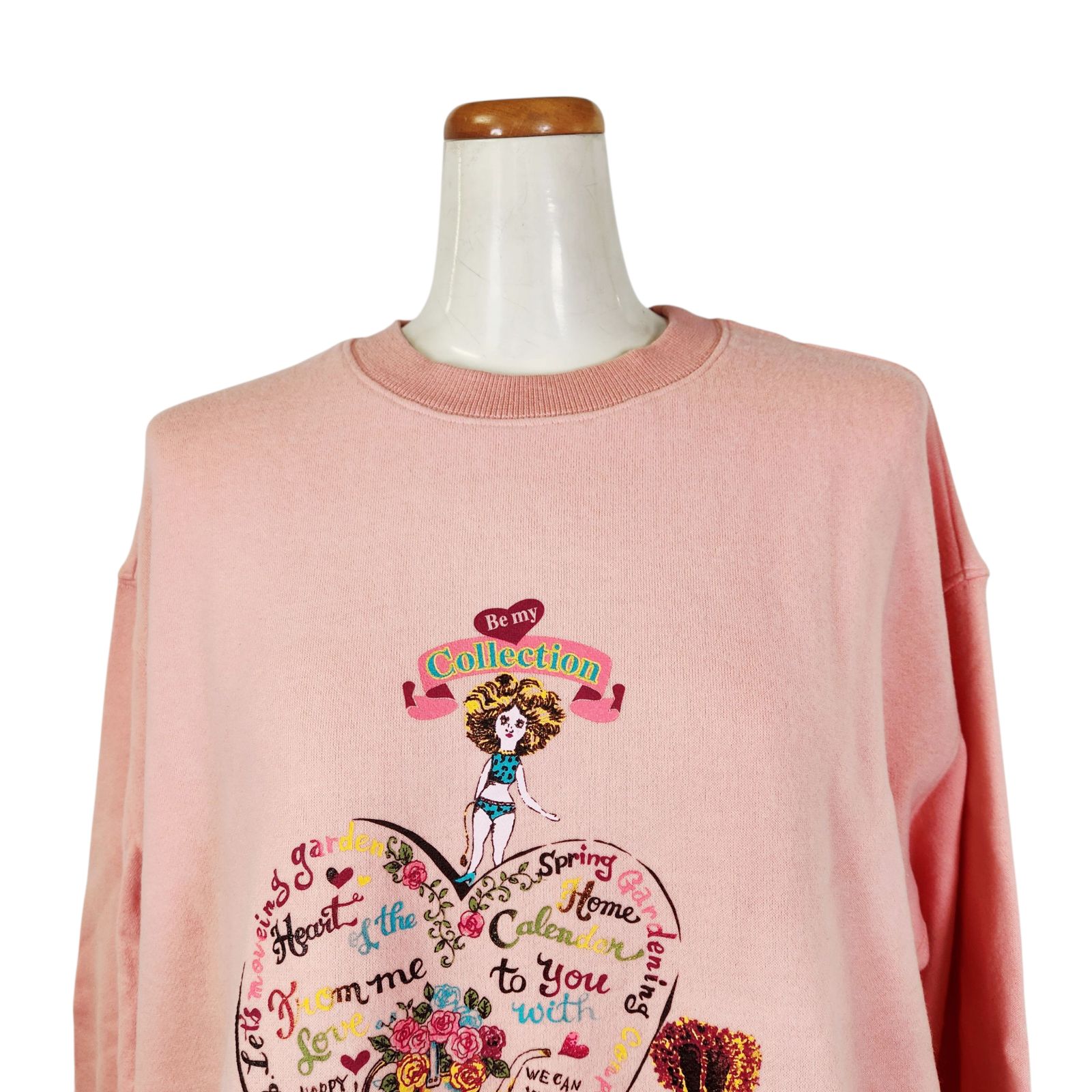 鴨居羊子トレーナー ♥ TUNIC 秋冬物 長袖トレーナー スエード裏毛 ピンク色 6281 日本製