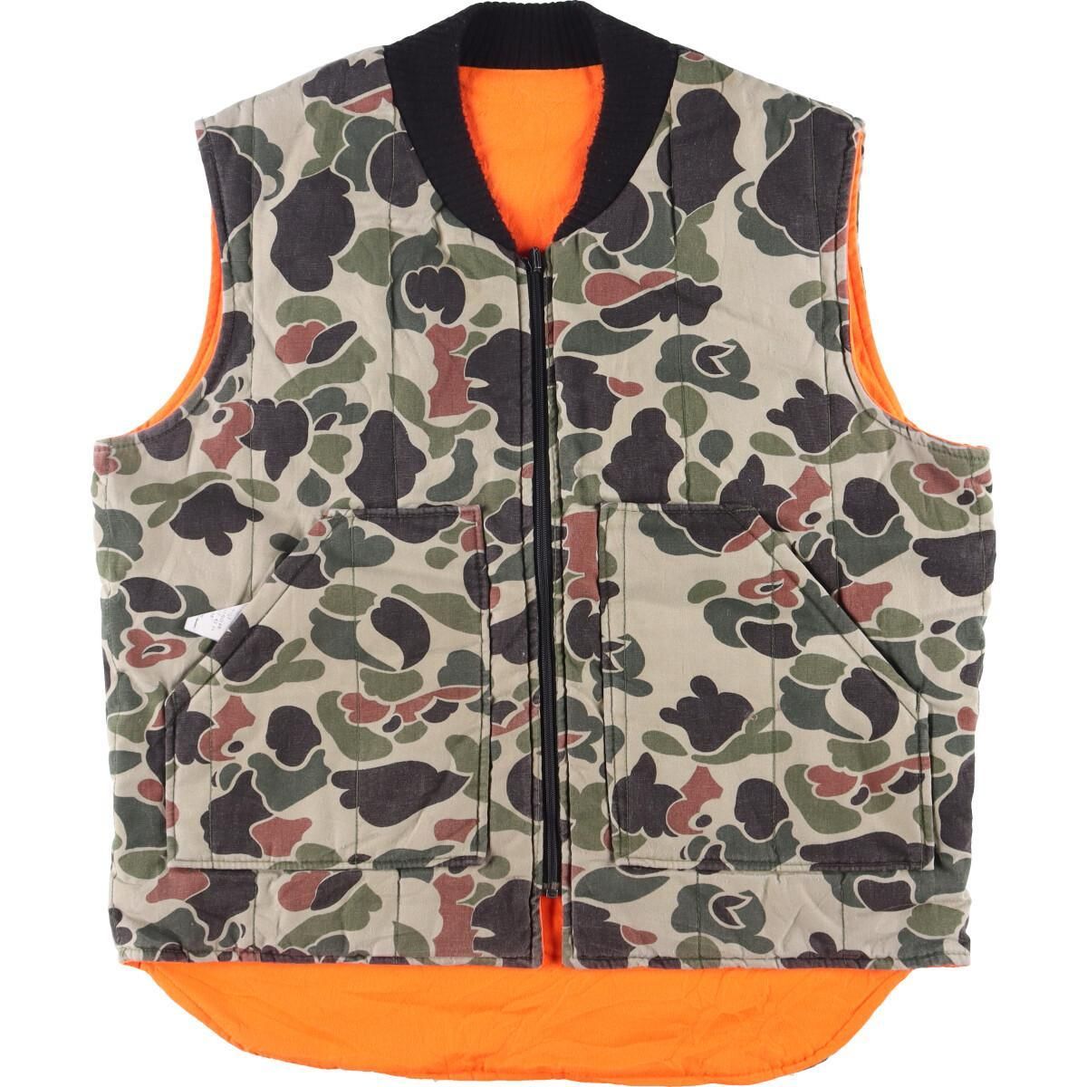 7170. 【美品】MARK & LONA リバーシブル ダウンベスト カモ柄 マークアンドロナ リバーシブルダウンベスト カーキ カモフラ迷彩