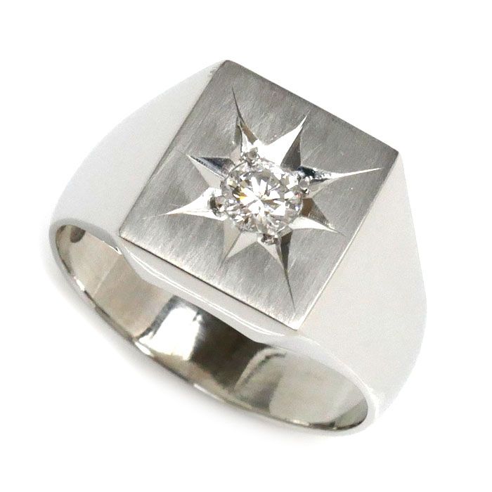 Pt850プラチナ リング・指輪 ダイヤモンド0.25ct 18号 13.8g