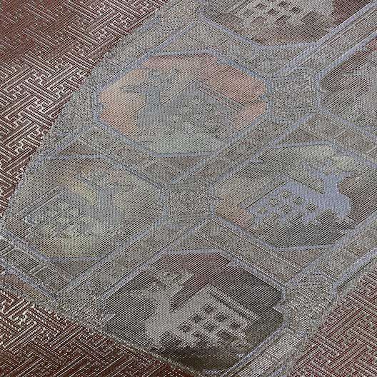 【袋帯】中古 帯 礼装 正絹 結婚式 入学式 卒業式 リサイクル オレンジ 銅 金 鹿   438cm   G406 袋帯】中古 帯 礼装 正絹 結婚式 入学式 卒業式 リサイクル オレンジ