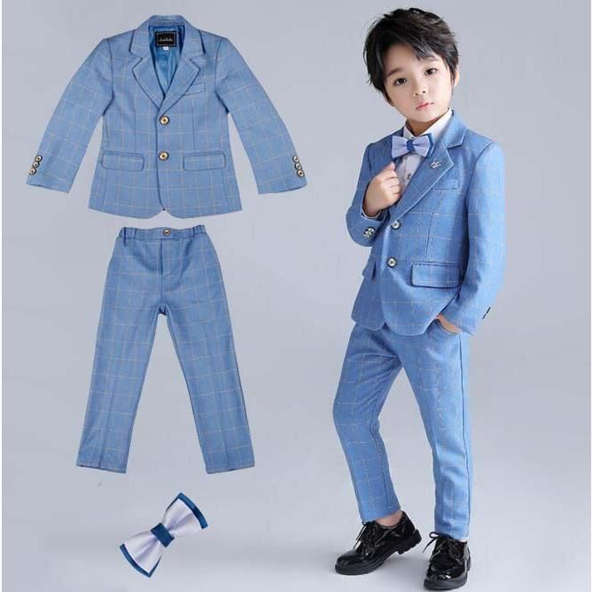 子供スーツ 3点セット 男の子 フォーマルスーツ 男の子スーツ 子供 キッズ スーツ チェック柄 上下セット 子供服 ジャケット セットアップ 長袖 発 zz112714287a79