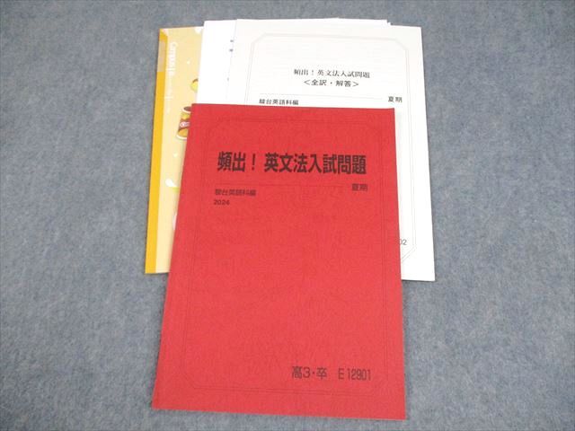 駿台 英語 頻出！英文法入試問題 テキスト 2024 夏期 009m0D 駿台 英語 頻出！英文法入試問題 テキスト 2024 夏期 009m0D