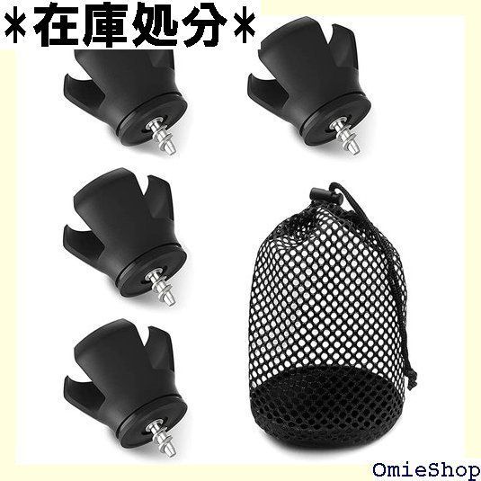 4パック ゴルフボールレトリーバー パター用 ゴルフボールピックアップグラバークロー パターグリップアタッチメント吸盤ツール ゴルフボールメッシュ収納バッグ付き ブラック 1860