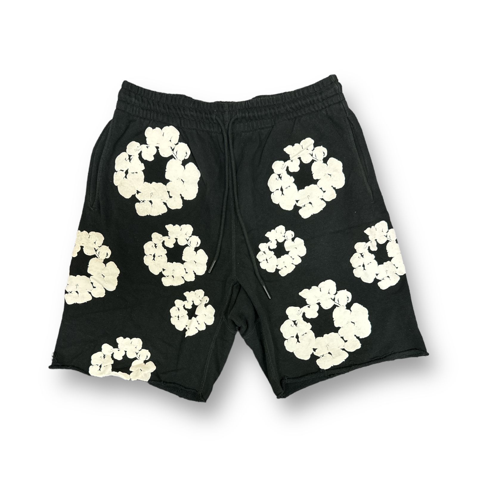 READYMADE DENIM TEARS COTTON WREATH SWEAT SHORTS BLACK フラワー 