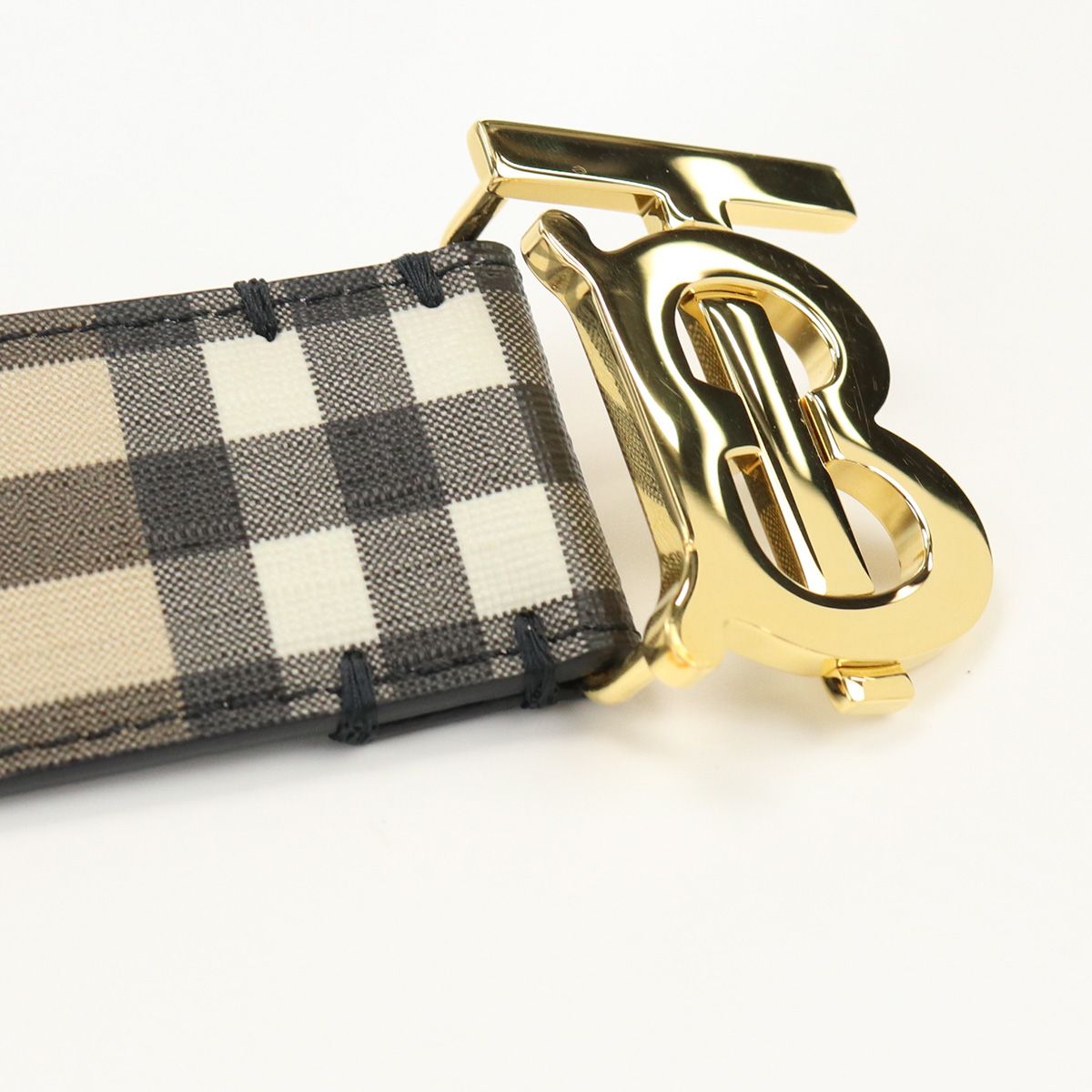 BURBERRY バーバリー チェック＆レザー TBベルト ベルト PVC【中古 