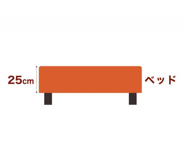 THE BED ザ･ベッド ワイドダブル 152×195 cm マットレス オレンジ 脚 ダークブラウン 22cm 熟練の職人が手作りする オーダーメイド の 脚付きマットレス