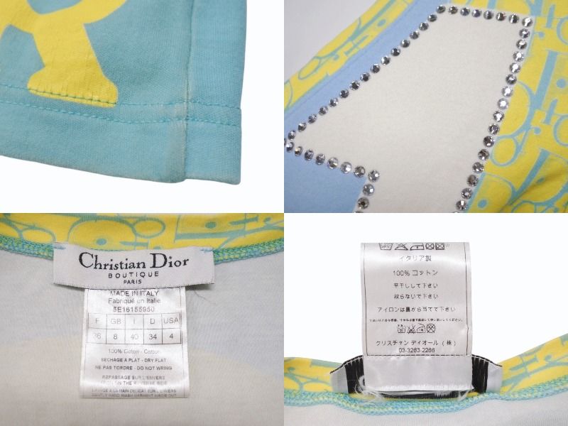 Christian Dior - Christian Dior クリスチャンディオール J'ADORE ジャドール Vネック半袖Ｔシャツ 5E16155950 サイズ36 ガリアーノ期 美品 中古 4b005202 Christian Dior クリスチャンディオール J'ADORE ジャドール V