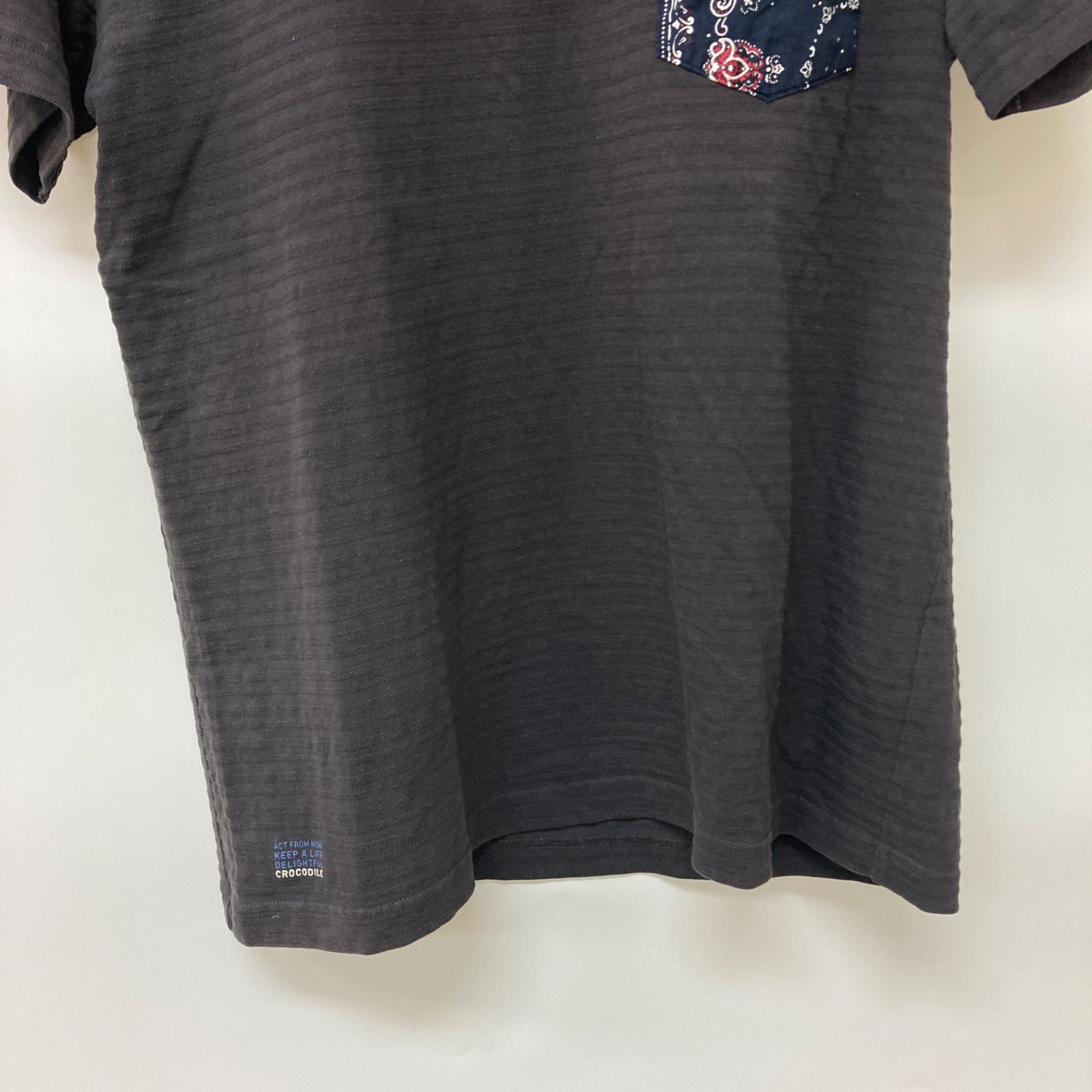 CROCODILE Tシャツ 半袖トップス グレー LL【CT1326】 CROCODILE クロコダイル Tシャツ 半袖トップス グレー