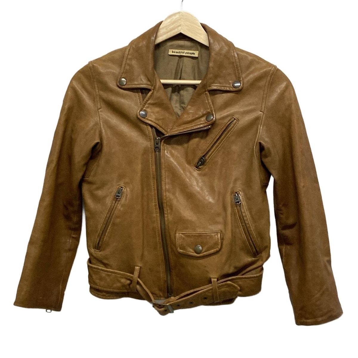 beautifulpeople ビューティフルピープル ライダースジャケット サイズ140 レディース - ブラウン 長袖|レザー|ダブル|春|秋