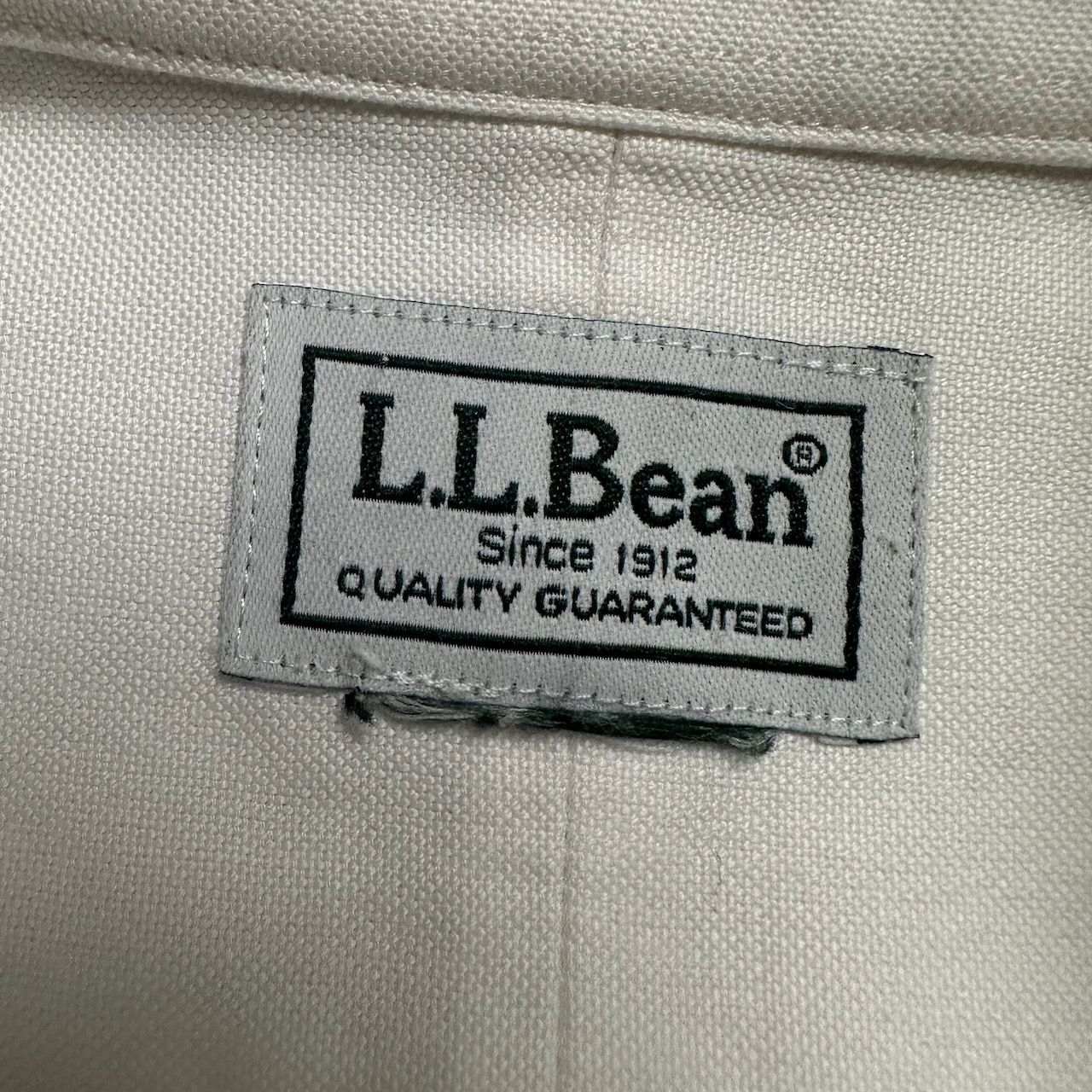 90s~   L.L.Bean　エルエルビーン　無地　ボタンダウン　長袖シャツ　オックスフォードシャツ　白 古着