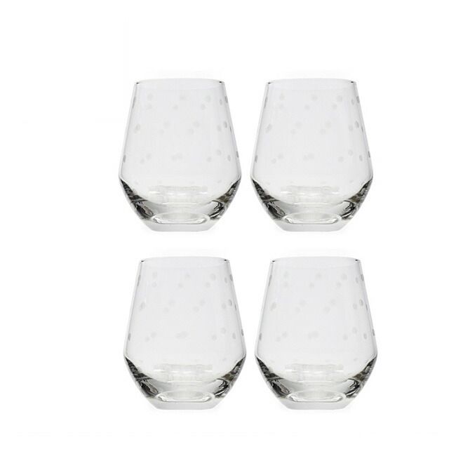 ケイトスペード ４個入りグラスセット LARABEE DOT STEMLESS WHITE SET OF