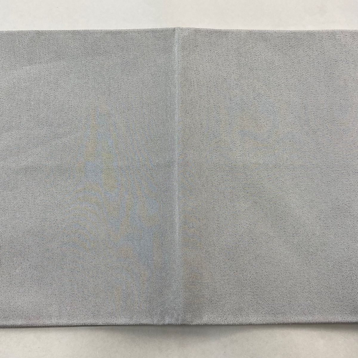 袋帯 逸品 丹下雄介 落款 綴れ織 草花 銀通し 金糸 灰色 お太鼓