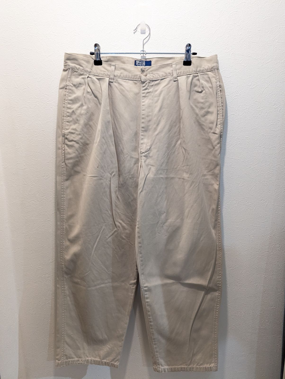 USA製　80s　ポロバイラルフローレン　ポロチノ　ベージュ　ボックスロゴ USA製 80s ポロバイラルフローレン ポロチノ ベージュ ボックス