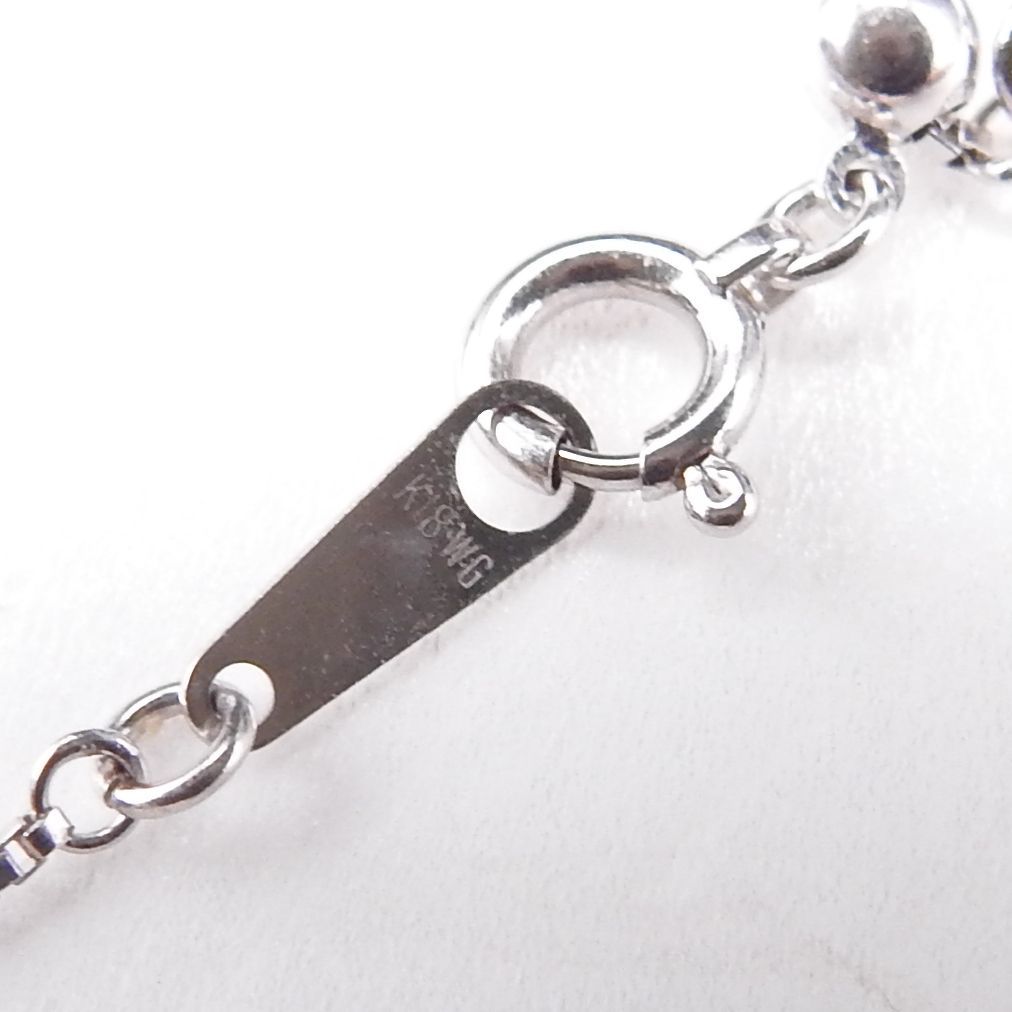 【美品】K18WG ホワイトゴールド スルーネックレス レディース 45cm 美品】K18WG ホワイトゴールド スルーネックレス レディース 45cm