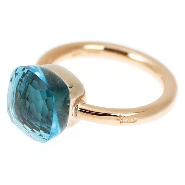 ポメラート K18PG/ K18WG ブルートパーズ リング ヌード クラシック  