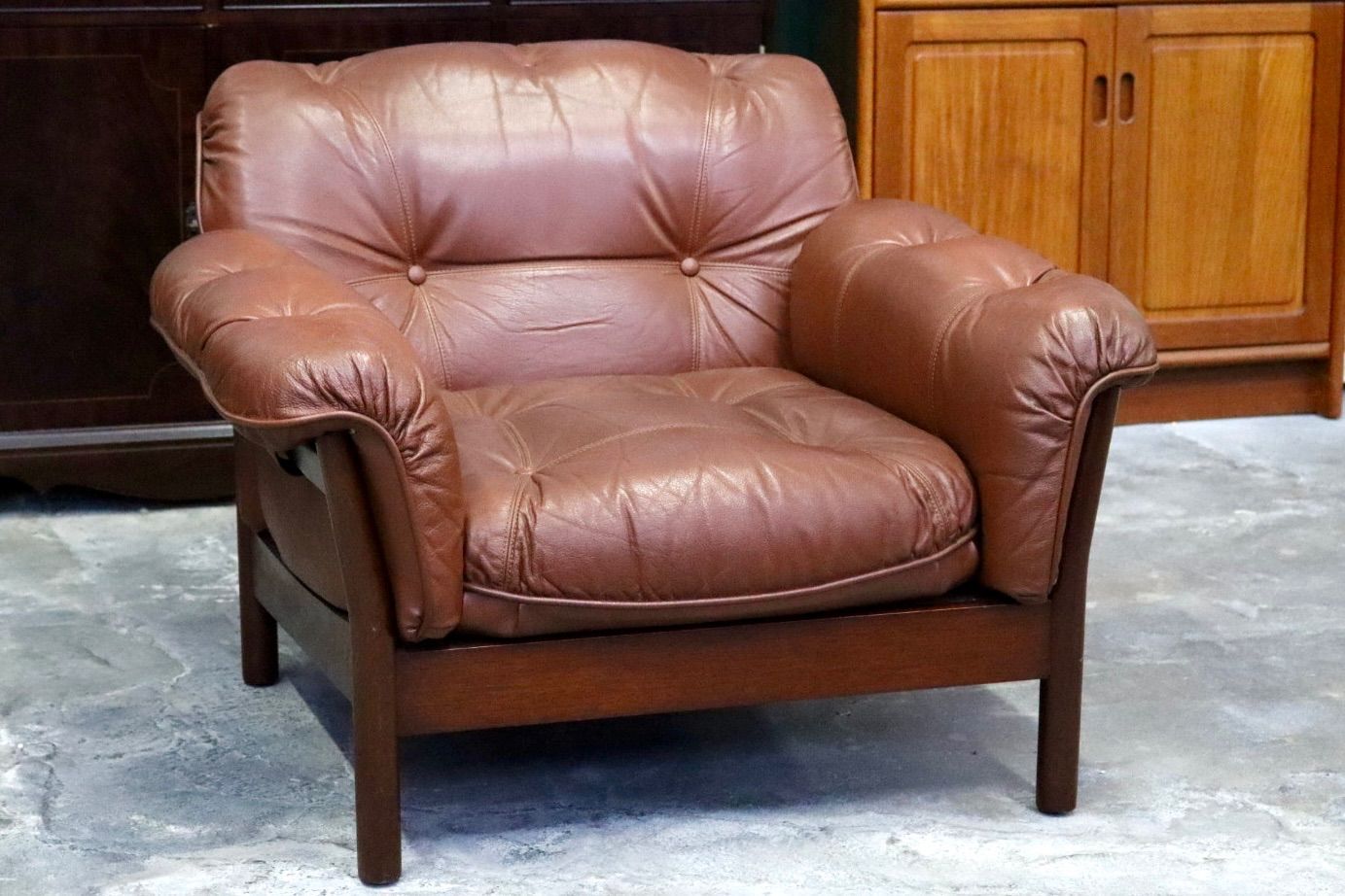 GMIH223D maruni マルニ Madison 1人掛けソファ シングルソファ 本革 ブラウン 北欧スタイル ヴィンテージ マルニ