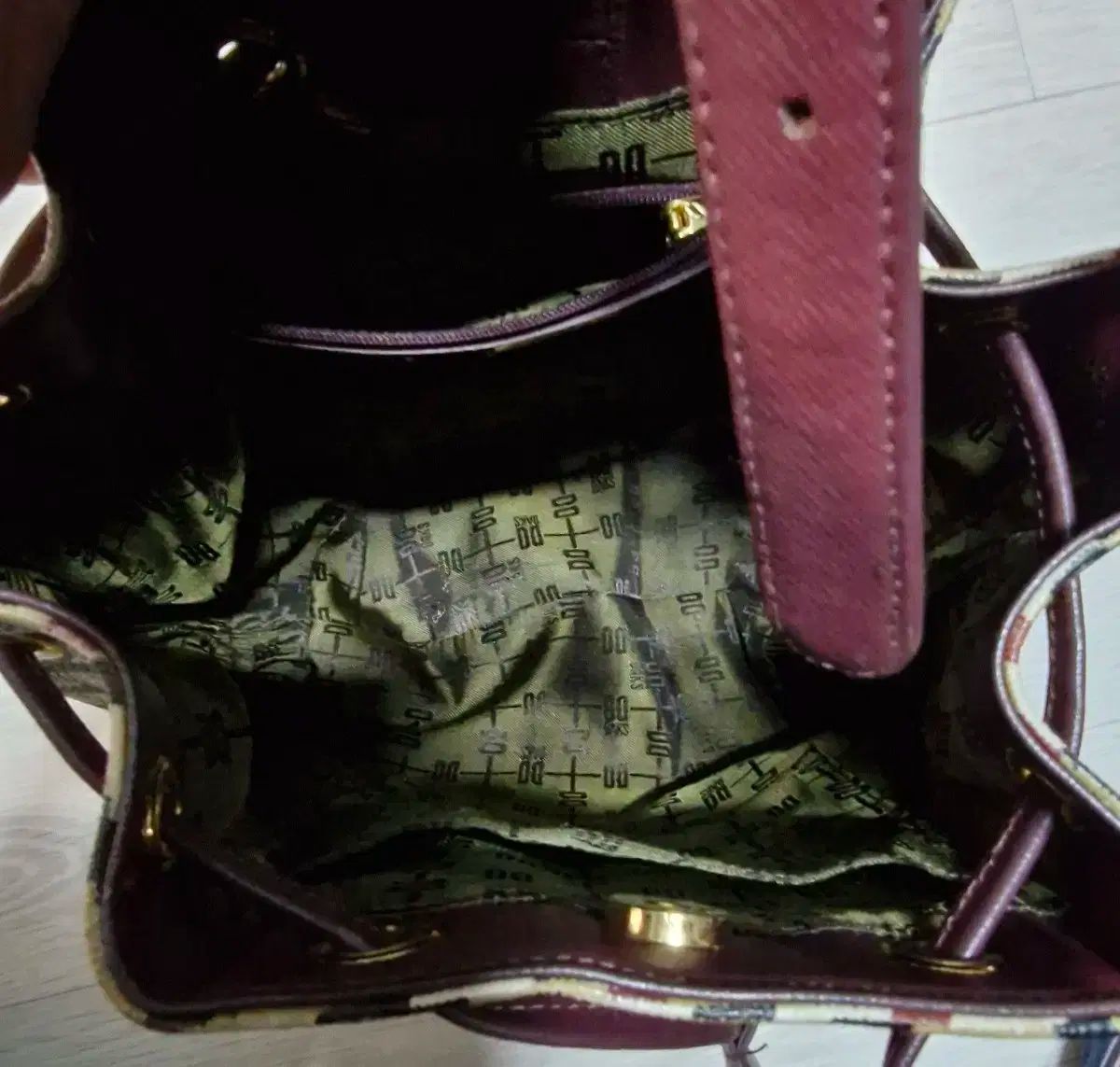 チェック柄 バケットバッグ