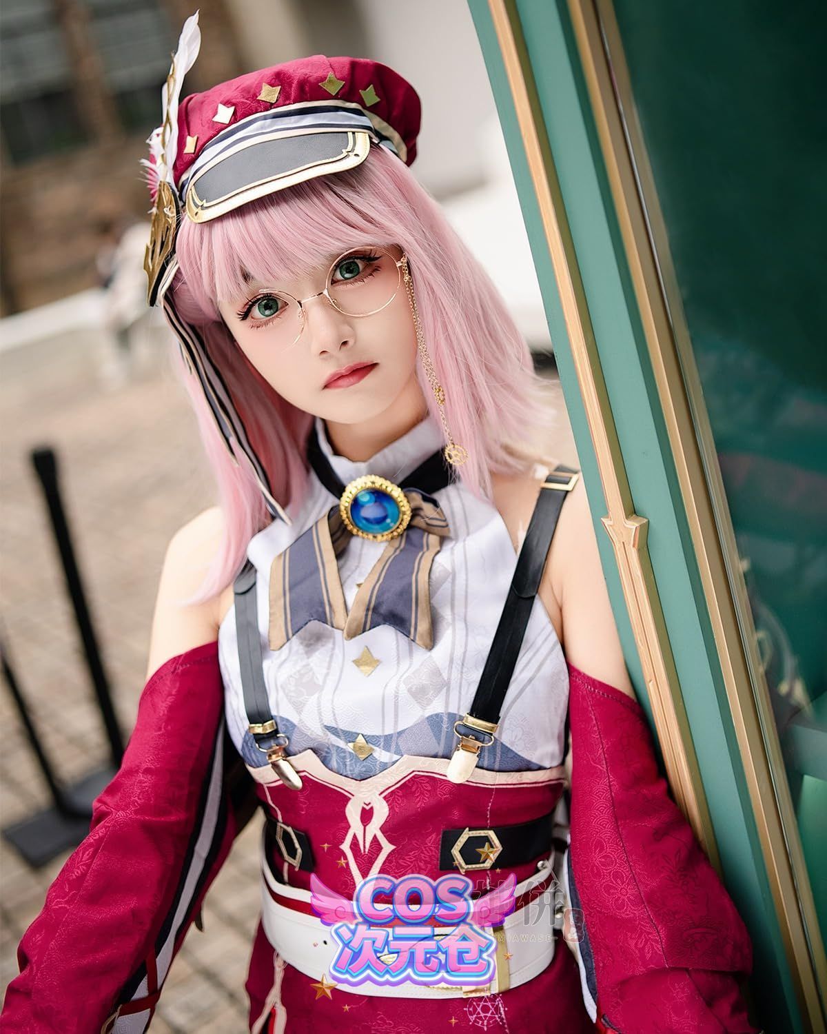 シャルロット ウィッグ付き 神併 シャルロット コスプレ ウィッグ付き 新聞記者 原神 コスプレ衣装 フルセット コスチューム 大人用 仮装 文化祭 Genshin Charlo