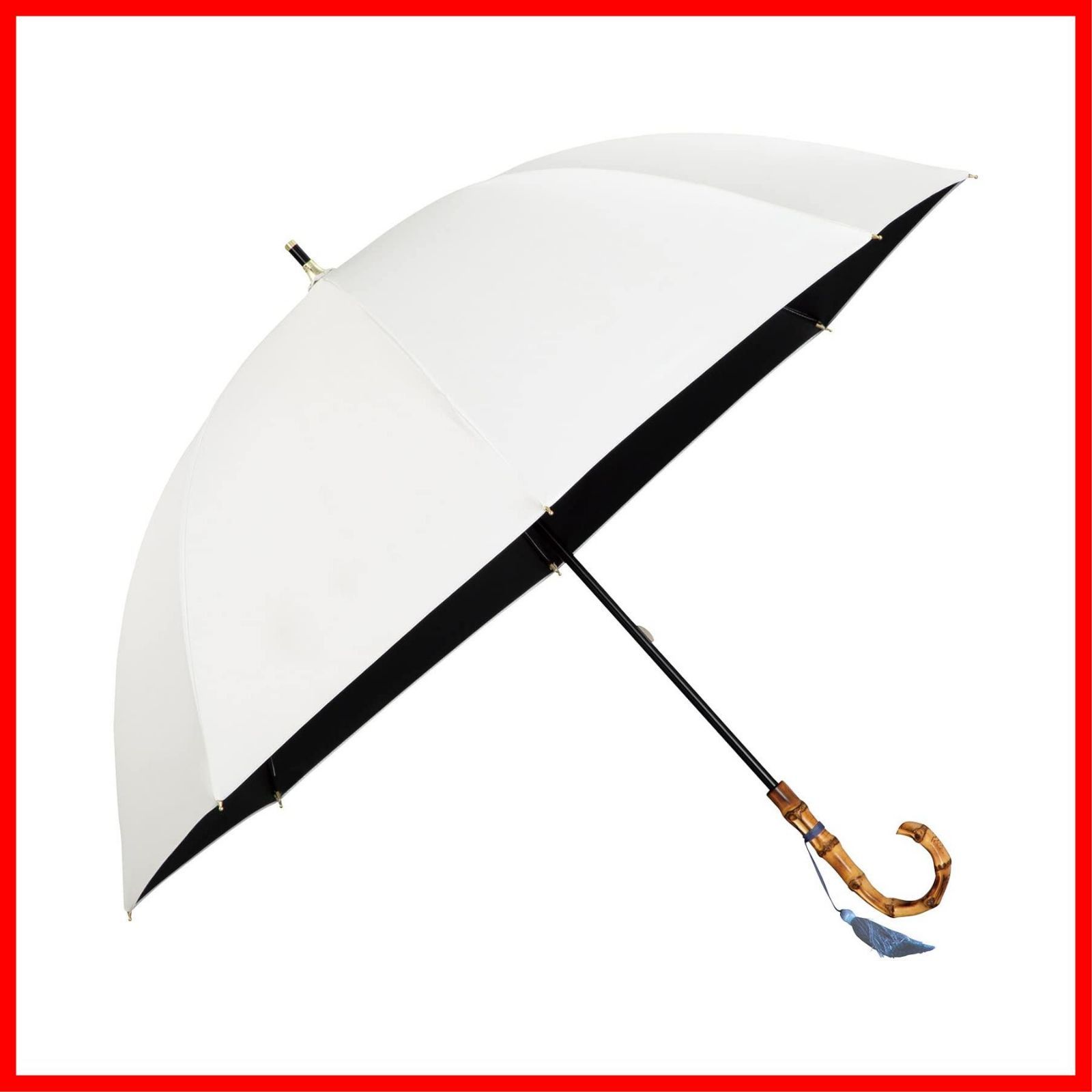 在庫 UVO ウーボ 長傘 8 K 無地タッセル 最強の日傘 オフ 遮光率＆UVカット率 UPF 50 遮熱 晴雨兼用 親骨55 cm レディース 女性 バンブー 2025 Wpc 持ち手 おしゃれ 01