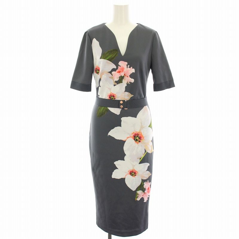 TED BAKER 花柄 ジャガード オフショル ワンピース テッドベイカー TED BAKER 花柄 ジャガード オフショル ワンピース テッドベイカー