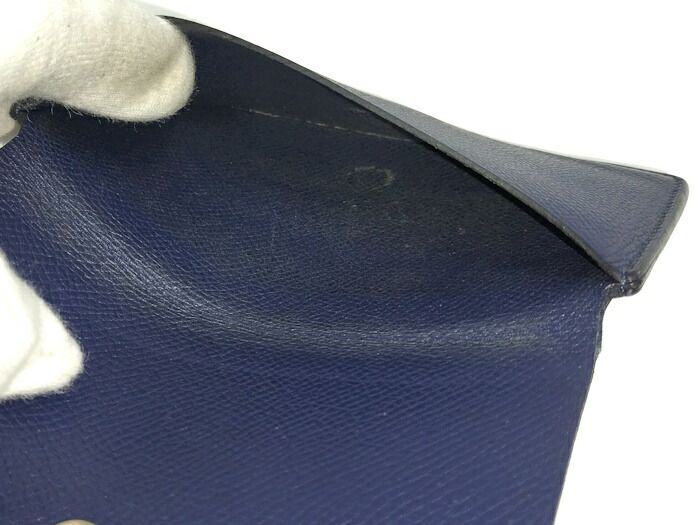 ✟ HERMES 二つ折り財布 ソワクール ナイロンキャンバス ブルー系 Y刻印 