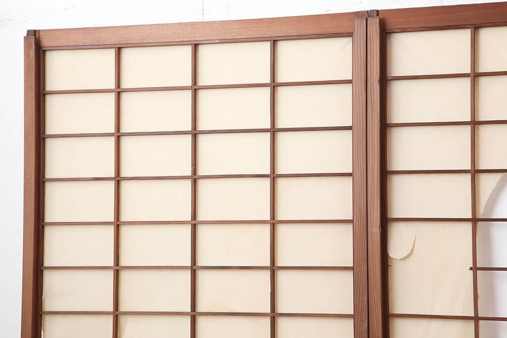 ▽現状販売▽ 雪見障子戸4枚セット アンティーク建具 昭和初期 摺り