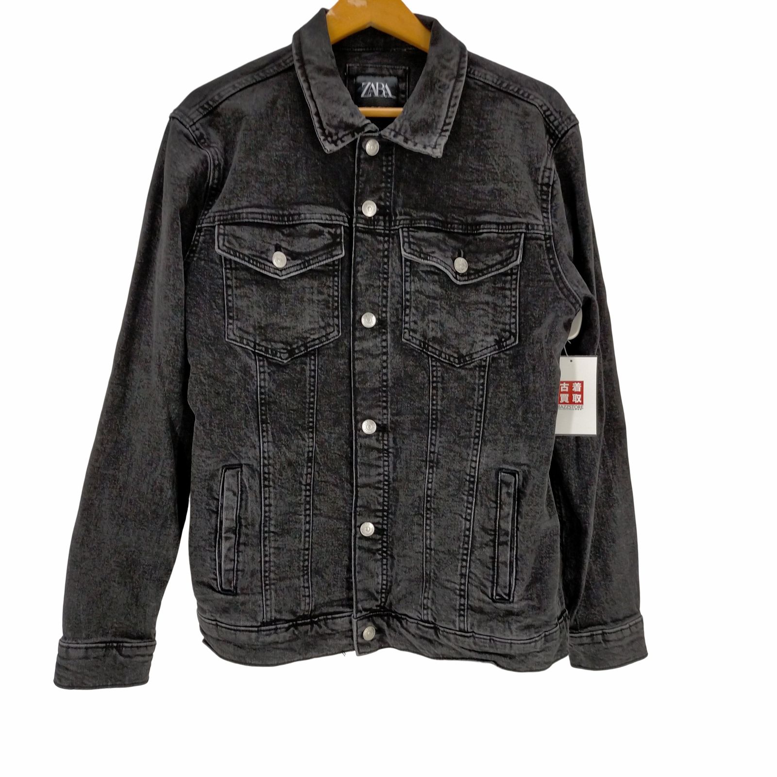 ザラ ZARA ブラックデニムジャケット メンズ L - メルカリ