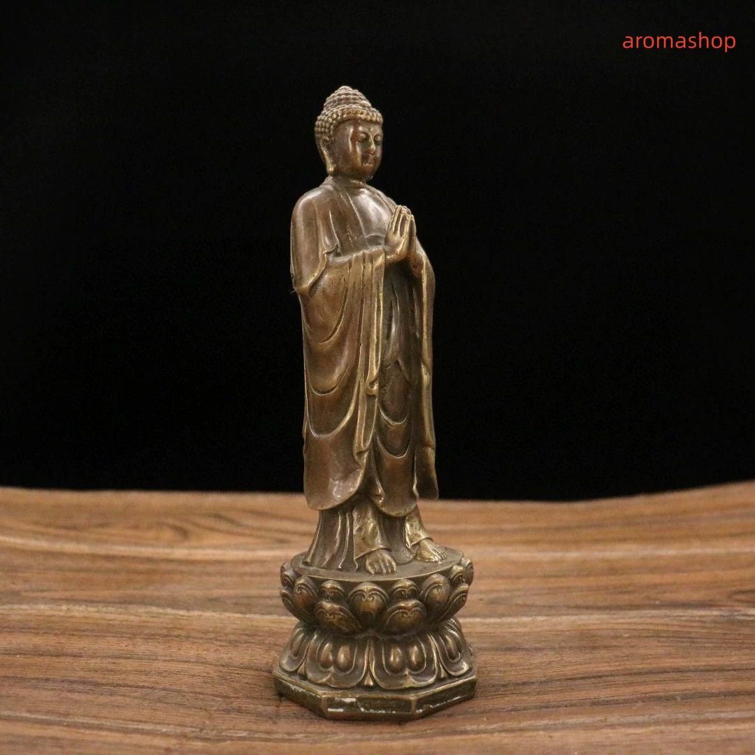仏像 仏教美術 如来仏陀立像 仏堂供養 駅蓮仏 銅製品 置物