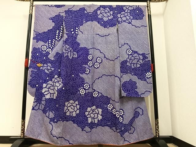 平和屋着物○豪華振袖 総絞り 更紗花文 正絹 逸品 AAAW4230np （平和屋  