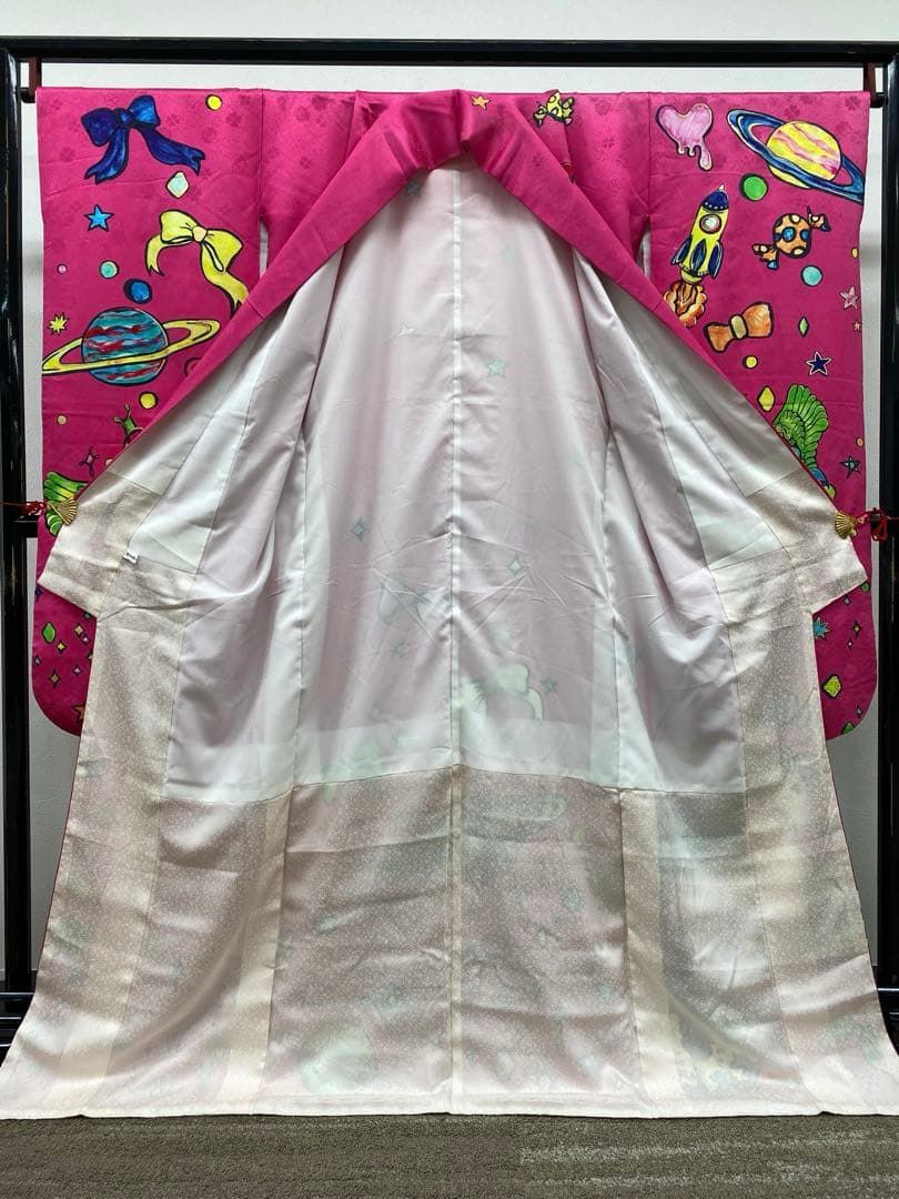 振袖 袋帯セット きゃりーぱみゅぱみゅ 個性的 身丈168cm 撥水加工済