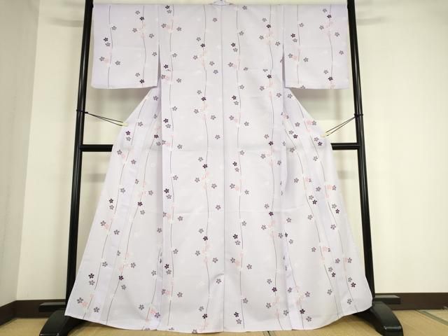 平和屋着物▽小紋 単衣 舞桜文 洗える着物 DAAT9255az - メルカリ 