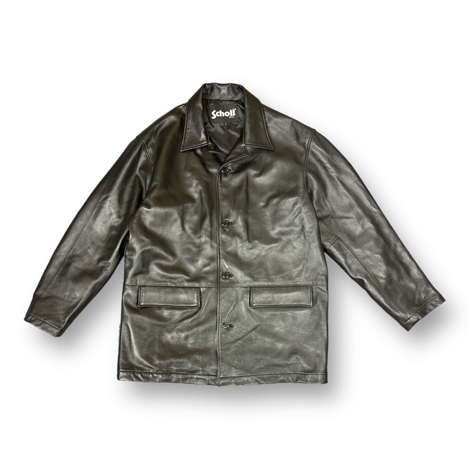 国内正規 美品 Schott LOOSE FIT LEATHER COACH JACKET ルーズフィット