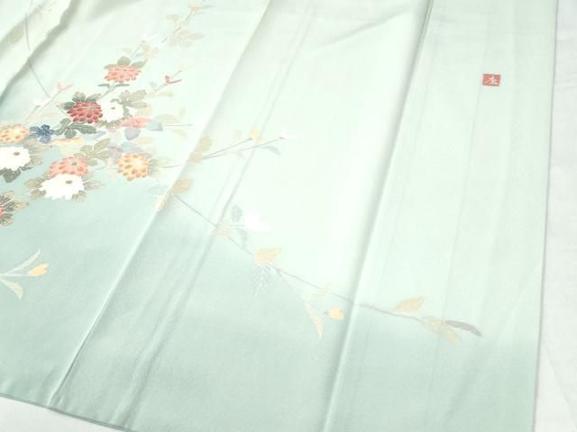 平和屋着物○訪問着 友禅 作家物 枝菊文 暈し染め 正絹 逸品