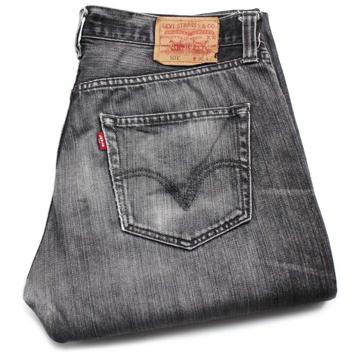Levi'sリーバイス 501 先染め ブラック デニムパンツ フェード Levi'sリーバイス 501 先染め ブラック デニムパンツ フェード