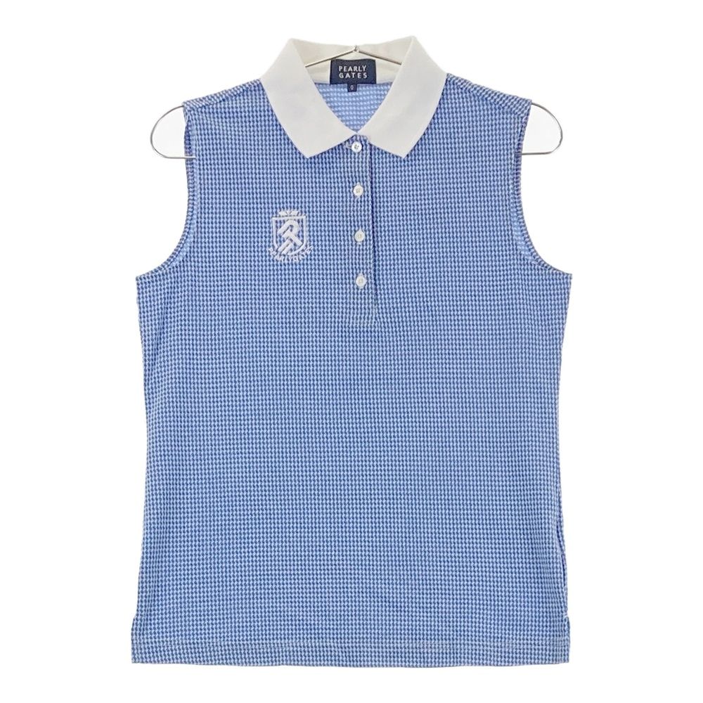 サイズ 0 PEARLY GATES パーリーゲイツ ノースリーブポロシャツ ブルー系 240101470910 ゴルフウェア レディース ストスト