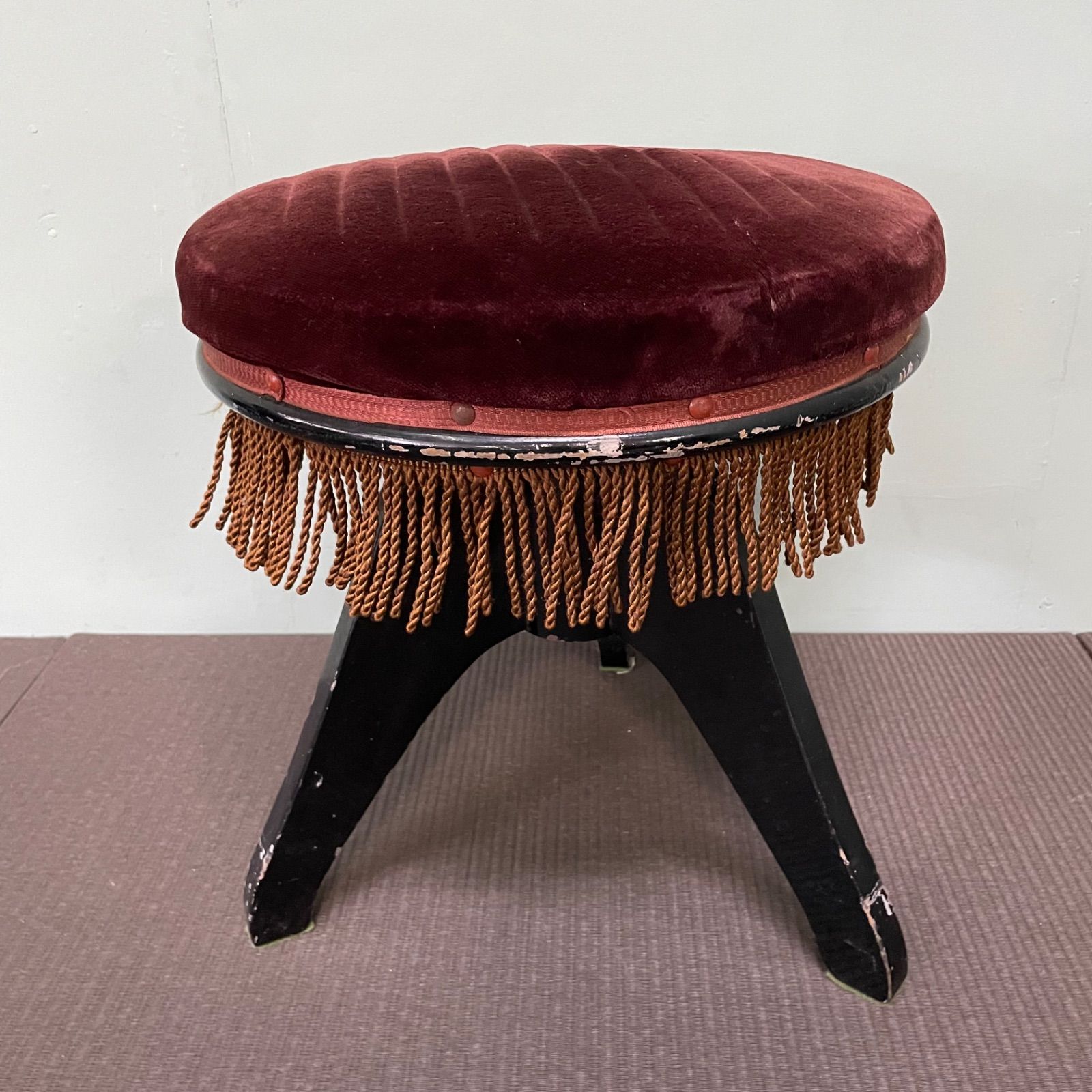 ♭ ピアノ 丸椅子 レトロ アンティーク 回転椅子 ピアノ椅子 - メルカリ