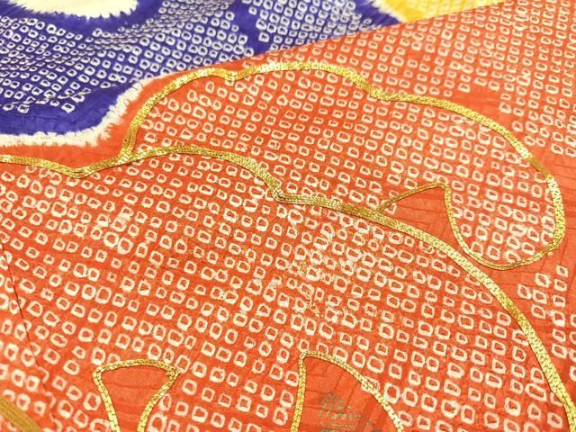振り袖 南蛮船風景文 手描き 金彩 アンティーク 振り袖 南蛮船風景文 手描き 金彩 アンティーク